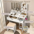 thumbnail image 3 of Spaco Touch-Control Lighted Vanity, 3 Light Effects with Adjustable Brightness, Layered Storage Structure, Integrated Mirror Design, White, 3 of 8