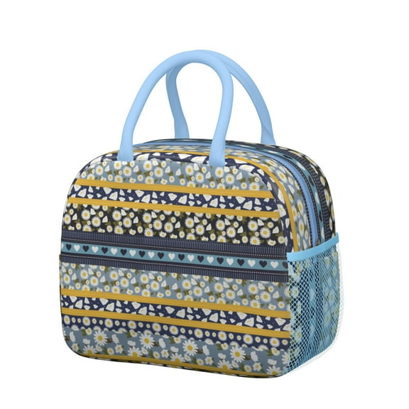 Reusable Boho Lnsulated Lunch Bag for Women & Men-Leakproof Water-Resistant Cooler Tote,Large Capacity(10.6x8.7x6.3in)for Work,Office,Travel,Picnic,Beach.