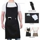 thumbnail image 5 of 2 Pcs Solid Color Polyester Cooking Apron Adjustable Kitchen Apron Soft Chef Apron with Pocket Black, 5 of 5