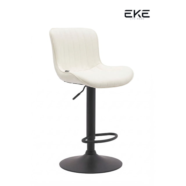 Banco Giratorio con Respaldo EKE Life Home Desayunador Barra Moderno Blanco