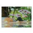 thumbnail image 3 of Spa Cutting Board, Massage Theme Candles Orchids and Stones in Garden Japanese Oriental, Decorative Tempered Glass Cutting and Serving Board, Small Size, Pale Green Fuchsia, by Ambesonne, 3 of 5