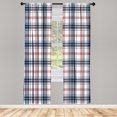 thumbnail image 5 of Ambesonne Plaid Window Curtains, British Country Pattern, Each 28" W x 84" L, Vermilion Navy Blue, 5 of 5