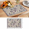 thumbnail image 6 of Floral Placemats Set of 8, Ethnic Flower Paisley Feather Brown Linen Texture Non-Slip Place Mats Washable Table Mats for Kitchen Dining Table Decorations Indoor/Outdoor, 6 of 9