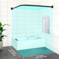 thumbnail image 4 of Misounda Tringle de Rideau de Douche, Tringle de Douche Télescopique Réglable en Acier Inoxydable 304, Installation Sans Perçage, en Forme de L 27.6 Pouces-39.3 Pouces x 35.5 Pouces-47.2 Pouces pour Salle de Bain, Baignoire, Vestiaire - Noir, 4 of 8