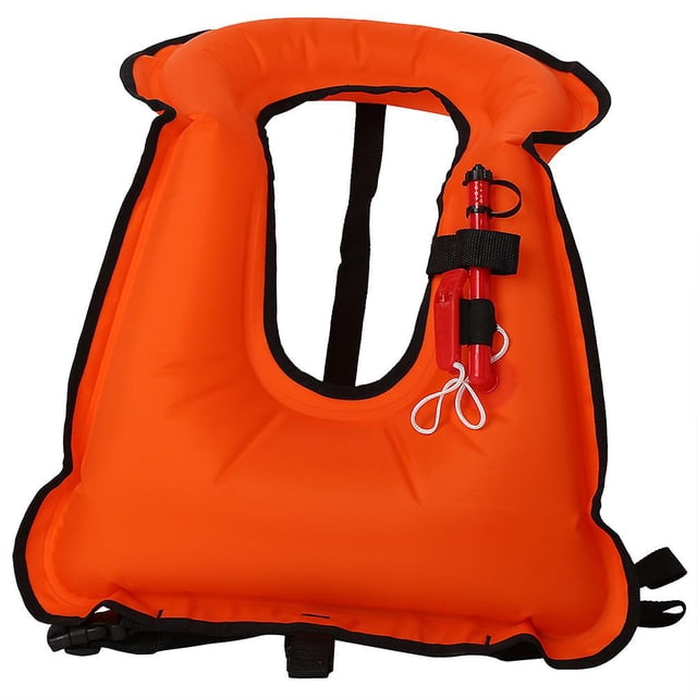 Adult Inflatable Life Jacket Vest for Swimming Snorkeling Surfing Boating Safety Floatation Vest Orange_Perfect Gift