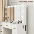 thumbnail image 4 of HOMCOM Makeup Vanity Desk, Dressing Table with Mirror and Lights, White, 4 of 9