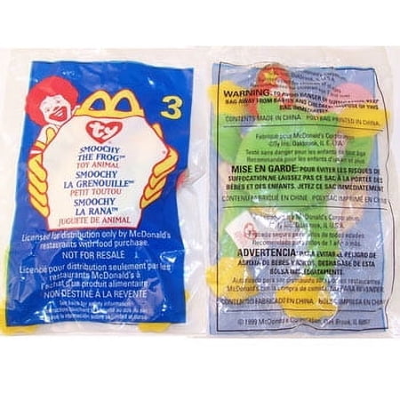 TY McDonald s Teenie Beanie - #3 SMOOCHY the Frog (1999) (4.5 Plush)(BONUS 1 FUN CHOPS)