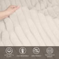 thumbnail image 5 of Regal Living Luxury Reversible Textured Stripe Faux Fur & Velvet Twin Throw, Taupe, 66" x 90", 5 of 8