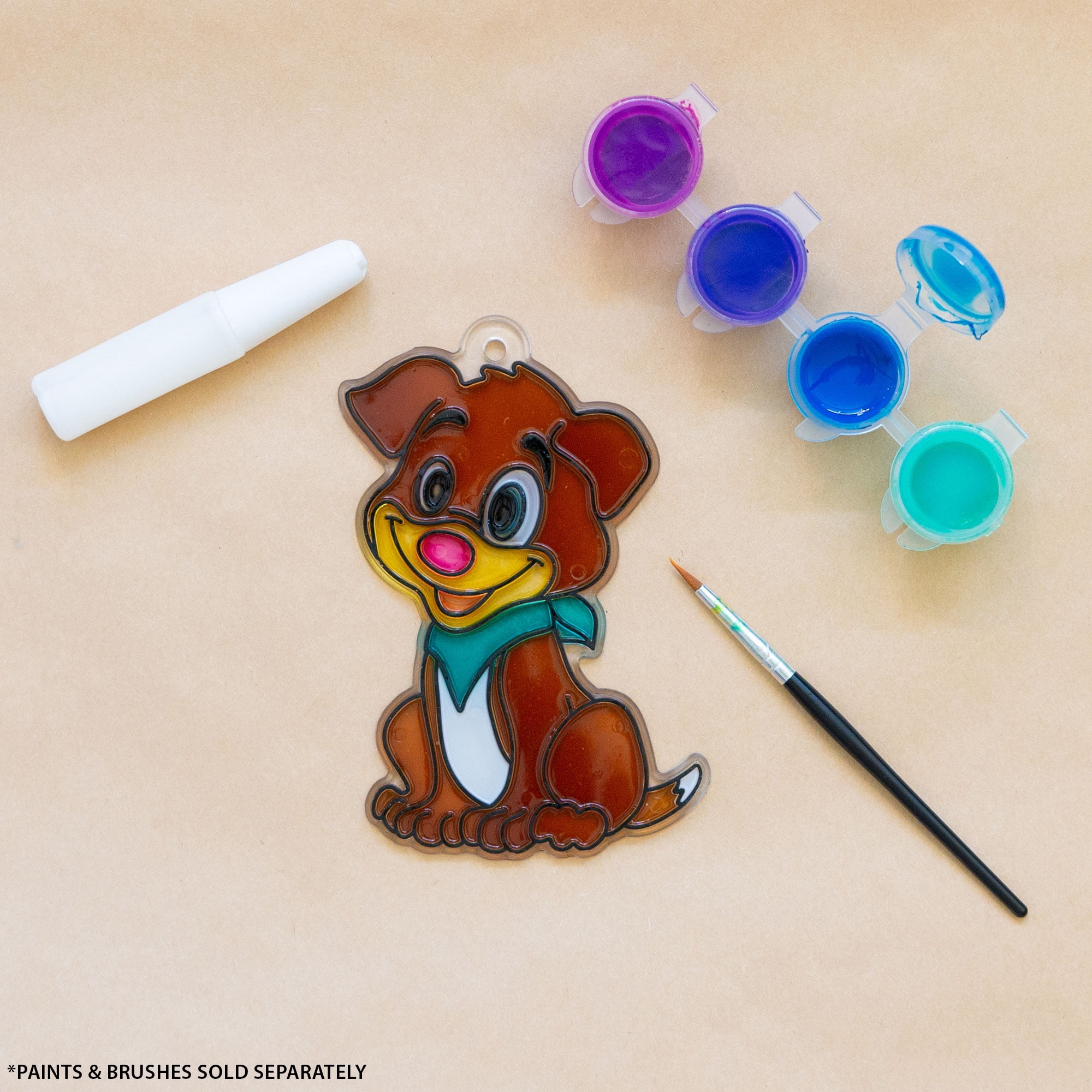 Hello Hobby Ready-to-Paint Clear Puppy Sun Catcher