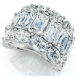 thumbnail image 2 of Pompeii 12.30Ct Diamond Wide Fashion Ring Emerald & Oval Cut Gold Lab Grown Band, 2 of 4