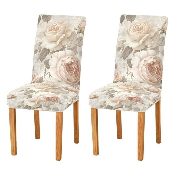 Yayeee 2 Pack Dining Chair Covers Stretch Parson Chairs Slipcovers Seat Protector, Lace and Floral