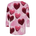 thumbnail image 4 of Womens Fashion Valentines Day Tshirts 3/4 Sleeve Crewneck Cute Heart Graphic Tee Holiday Tunic Tops, 4 of 5