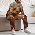 thumbnail image 7 of Yiaed Rose Cute Guinea Pig Print Men’s Pajamas Set - Long Sleeve Button Down Sleep Shirt and Pajama Bottoms Sleepwear Set Mens Pjs Sets Men's Pajama Bottoms-, 7 of 7