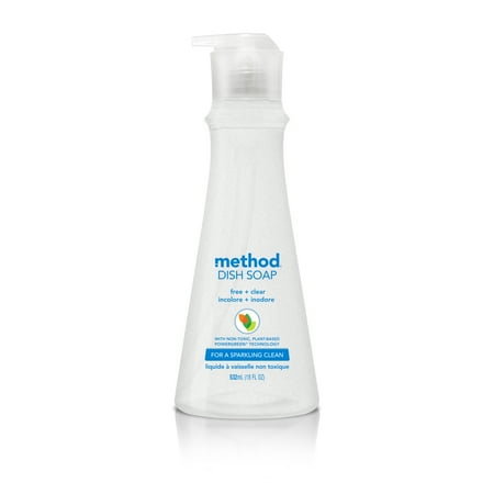 Method Dish Soap, Free + Clear, 18 oz