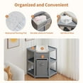 thumbnail image 2 of Garvee Corner Diaper Changing Table, Baby Diaper Changing Station with Storage Drawer and Laundry Hamper, Multi-Functional Changing Table Organizer with Pad for Newborn Infant, Gray, 2 of 7