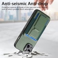 thumbnail image 4 of Wallet Case for iPhone 15 Plus Slim Protective Case with Credit Card Slots Hidden Kickstand Carbon Fiber Texture PU Leather Shockproof Anti-Scratch Phone Cover for iPhone 15 Plus, Green, 4 of 10