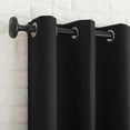 thumbnail image 3 of Sun Zero Arlo 2-Piece Textured Thermal Insulated Room Darkening Grommet Curtain Panel Pair, Black, 40"W x 63"L, 3 of 9