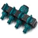 thumbnail image 1 of Adaptador de grifo de 4 vías para manguera de jardín, divisor de manguera de 4 vías, conector de manguera de 4 vías para riego de jardines (azul), 1 of 5
