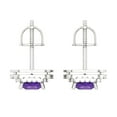 thumbnail image 4 of 1.96 ct Screw-Back Stud Earrings for Women | 5mm Princess Cut Natural Amethyst | 18K White Gold, 4 of 5