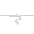 thumbnail image 3 of Everly Women's Diamond-Cut Sterling Silver Station Pink Heart Charm Rolo Chain Bracelet, 3 of 8
