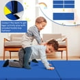 thumbnail image 4 of Gymax Tri-Fold Folding Exercise Mat 6 ft x 2 ft Portable Gymnastics Tumbling Yoga Navy, 4 of 8