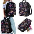 thumbnail image 7 of KUIFORTI Butterfly Backpack Messenger Bag Crossbody Printed Lunch Case Lunch Bag Pencil Case Pencil Bag with Pocket, Set of 3, 7 of 7