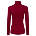 thumbnail image 3 of Doublju Women's Basic Slim Fit Sweater Long Sleeve Turtleneck T-Shirt Top Pullover, 3 of 4