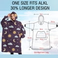 thumbnail image 4 of Oversized Wearable Blanket Hoodie,Purple Sun Moon Star Cloud Pattern Sherpa Blanket Hoodie with Super Pockets,Super Warm Fuzzy Pullover for Women & Men, 4 of 6