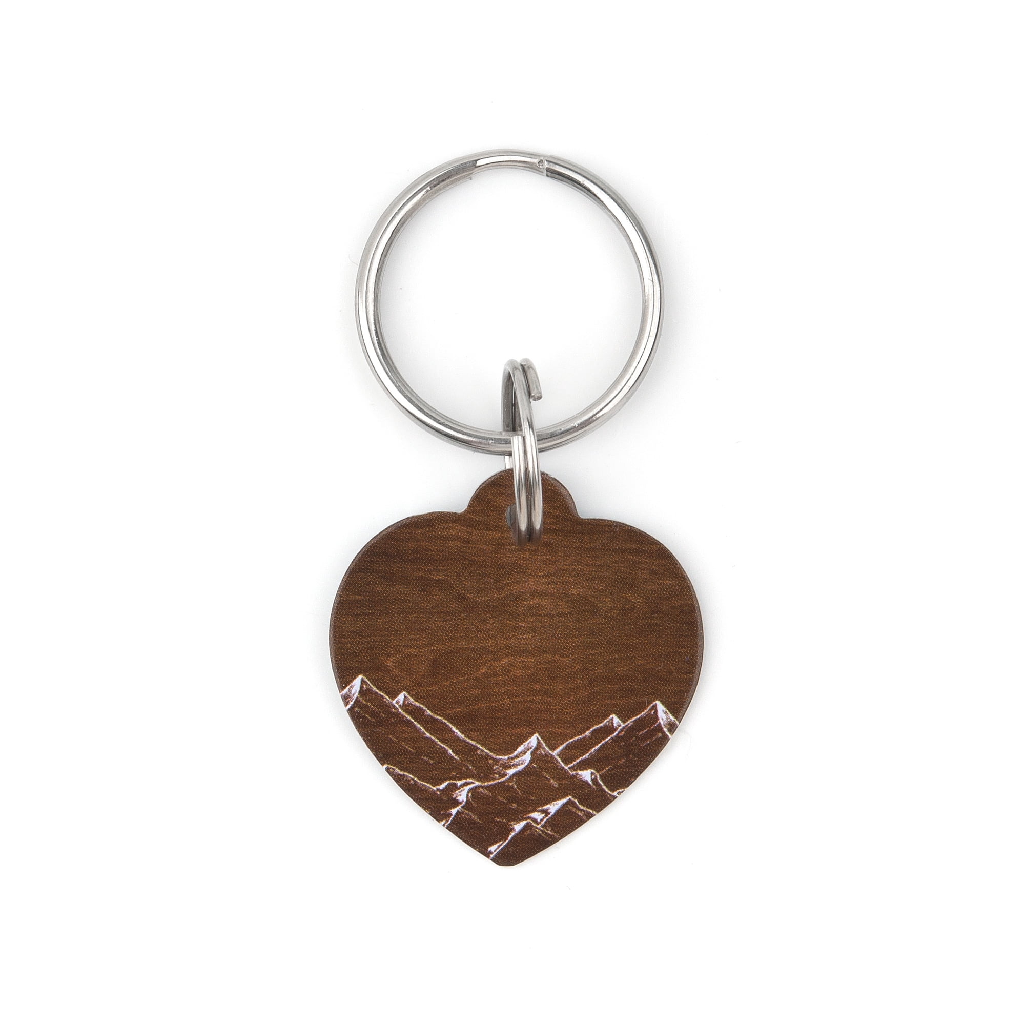 Engravable Wood Dog Tag, Personalized Wood Mountain Dog Tag, Heart Pet ID Collar Tag, Custom Dog Tag, Engravable Aluminium Tag For Dog or Cat, with Velvet Pouch Ships Next Day!