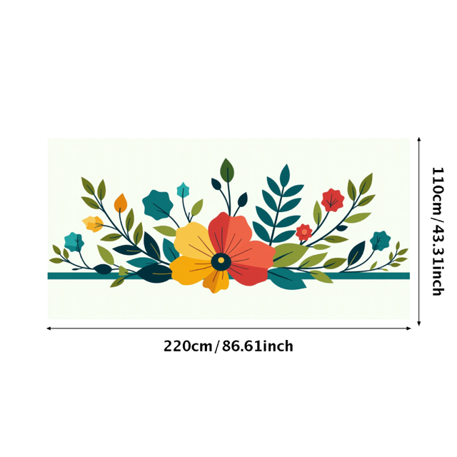 Colorful Floral Illustration Banner Garden Background Backdrop Birthday Party Wedding Celebration Photography Props Spring Decor Botanical Elements