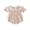 Khaki, variant on Toddler 0-18M Girls Romper, Short Sleeve Doll Collar Plaid Flower Infant Bodysuit Summer Clothes