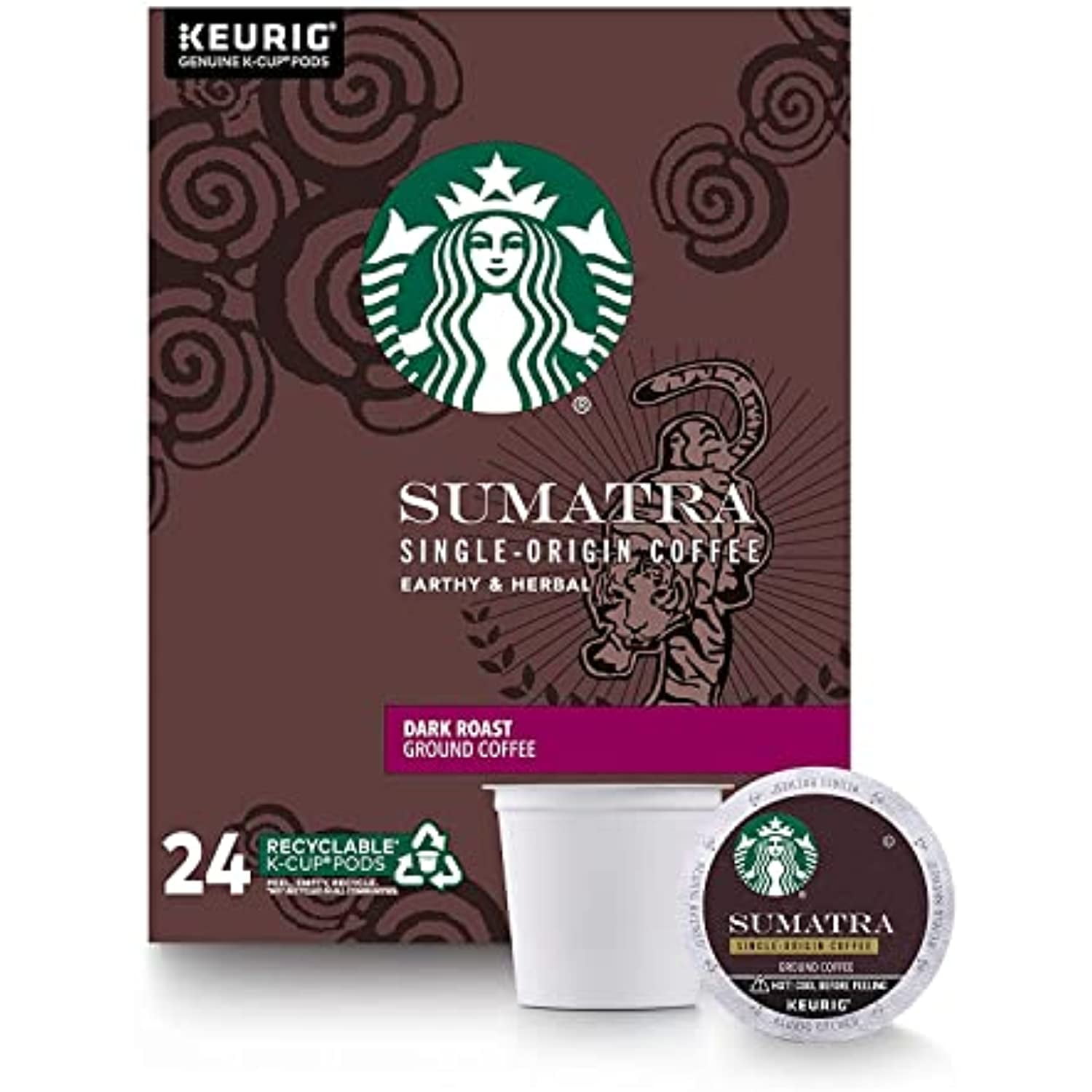 Starbucks Sumatra Single Serve KCup Pods For Keurig Brewers, 24 Count