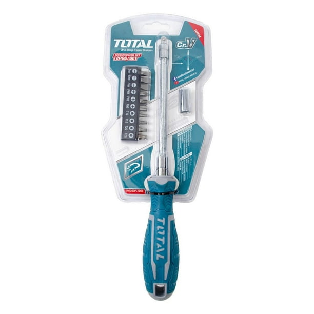 Juego de desarmador flexible con 12 piezas TOTAL
