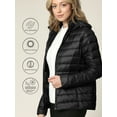 thumbnail image 3 of Made by Johnny Women's Ultra Light Weight Packable Down Jacket with Removable Hoodie S BLACK, 3 of 6
