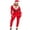 Red, variant on ESASSALY Women Christmas Outfits Costumes Contrast Color Hooded Zipper Jumpsuit