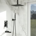 thumbnail image 3 of Logmey Luxury Rain Mixer Shower Combo Celling Mounted Rainfall Shower Head System Square Oil Rubbed Bronze Rain Shower Head 16", 3 of 10