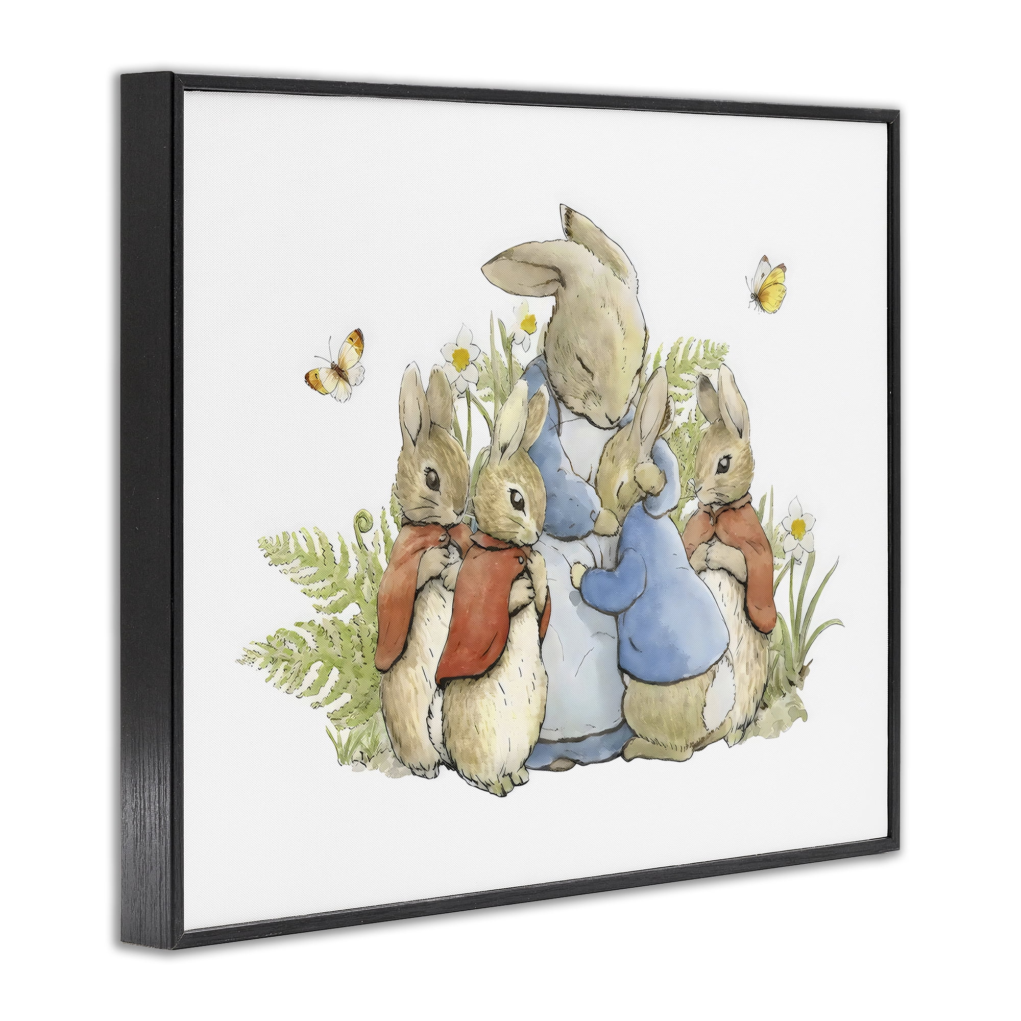 Stupell Industries Hugging Mother Rabbit Black Framed Giclee Art, design by Arlington Prints