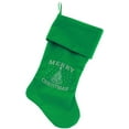 thumbnail image 3 of Velvet Christmas Stocking Screen Printed, "Shimmer Christmas Tree", 3 of 5