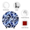 thumbnail image 4 of Daiia Blue Lightning2 Printed Pattern Ceramic Plate Dinner Plates Bone China Decorative Plates with Display Stand Art Ceramic Ornaments for Wall Hanging Decoration-7in, 4 of 6