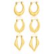 thumbnail image 1 of JeenMata Conjunto Elegante de 3 Aros Múltiples para Mujer, Chapado en Oro Amarillo, 1 of 5