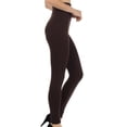 thumbnail image 3 of Warm Soft Fleece Lined High Waist Leggings - Coffee - One Size Plus, 3 of 6