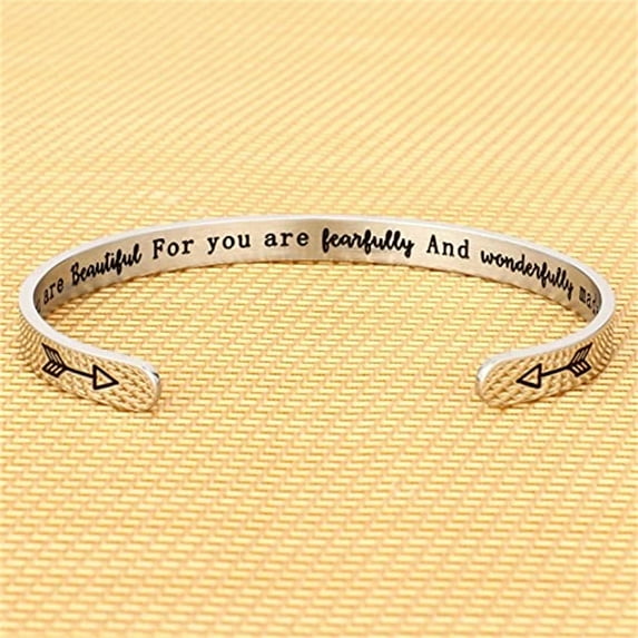 TINGN Gifts for Women Teen Girls Teenage Girls Bracelet Jewelry Daughter You are Beautiful for You are Fearfully and Wonderfully Made