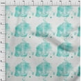 thumbnail image 3 of oneOone Cotton Flex Aquamarine Green Fabric Texture & Anchor Hook Watercolor Fabric For Sewing Printed Craft Fabric By The Yard 40 Inch Wide, 3 of 4