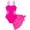 Hot Pink, variant on YunPes Girls Swimsuit Cut out One Piece Bathing Suits for Teens Adjustable Straps Swimwear with Cover up Skirt Square Neck Ruched