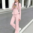 thumbnail image 2 of FAIWAD Girls Yoga Sets 2 Piece Outfits Long Sleeve Zip up Jacket and Leggings Athletic Gym Set, 2 of 8