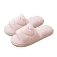 thumbnail image 4 of Puntoco Fuzzy Open Toe Slippers for Women Indoor Cozy Memory Foam Slip On House Slides Shoes Gifts for Womens Her Mom Pink 38, 4 of 4