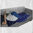 thumbnail image 6 of Fence Soft Flannel Fleece Throw Blanket, Cats in Love Watching Full Moon at Night Valentines Romantic Cartoon, Cozy Plush for Indoor and Outdoor Use, 60" x 80", Indigo Cobalt Blue White, by Ambesonne, 6 of 6