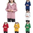 thumbnail image 2 of Zecgelong Girls Hooded Windbreaker Jacket Outerwear Coat For Kids Lightweight Raincoat With Adjustable Hood For Outdoor Activities, 2 of 7