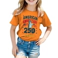 thumbnail image 5 of Quealent Kids 250 Anniversary USA Shirts 250 Year American Flag Tshirt Boys and Girls Happy 250th Tee 4th of July Tops (Orange, 3-4 Years), 5 of 5