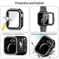 thumbnail image 5 of WFEAGL Apple Watch Bands + Case Women Dressy Bling Diamond Metal Wristband 38mm Black, 5 of 9